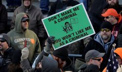 Thousands of gun rights advocates attend a rally organized by The Virginia Citizens Defense League on Capitol Square near the state capitol building January 20, 2020 in Richmond, Virginia. (Photo by Chip Somodevilla/Getty Images)