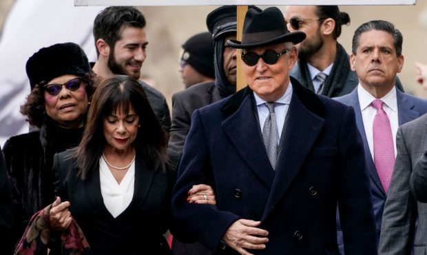 Roger Stone, former adviser to U.S. President Donald Trump, with his wife Nydia arrives at E. Barre...