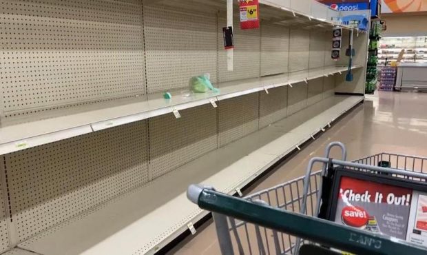 Empty shelves at a West Valley City Albertson's store....