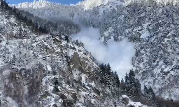 FILE: An avalanche is triggered in Little Cottonwood Canyon on Feb. 18, 2021 (KSL TV)...