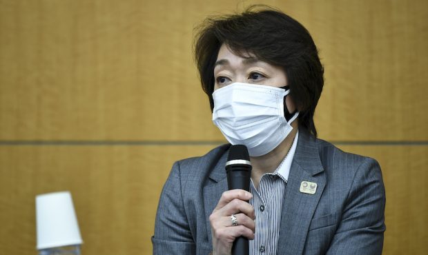 Tokyo 2020 Organizing Committee President Seiko Hashimoto attends a press conference at its headqua...