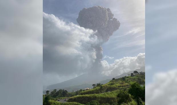 An explosive eruption began at La Soufrière volcano in St. Vincent on Friday. (UWI Seismic Researc...