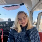 Sparkle Miner, age 12, of Lehi, hopes to become the youngest woman pilot in Utah. She flies with her father, Kent Miner, a pilot.