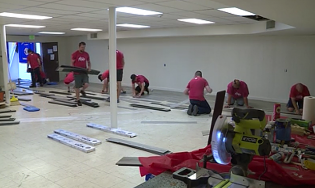 Ken Garff employees renovating the Lehi American Legion Post. (KSL TV)...