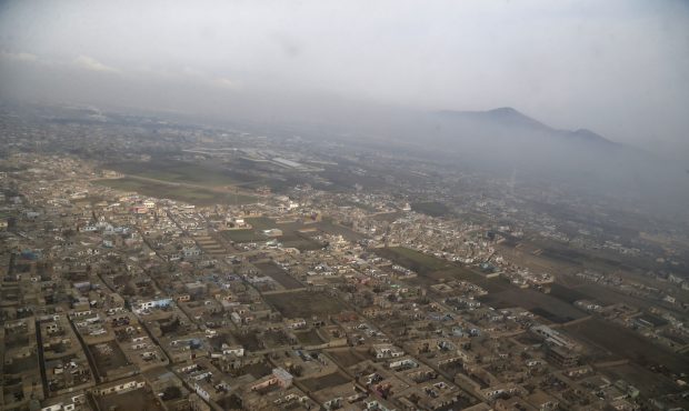 KABUL, AFGHANISTAN - FEBRUARY 22: An aerial view of Kabul near Hamid Karzai International Airport o...