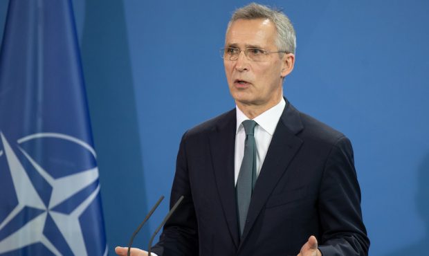 FILE: German Chancellor Olaf Scholz (not in frame) and NATO Secretary General Jens Stoltenberg atte...