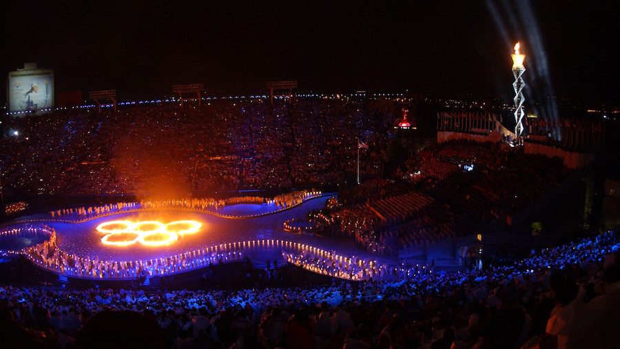 FILE: General View as the Olympic Flame burns during the Opening Ceremony of the 2002 Salt Lake Cit...