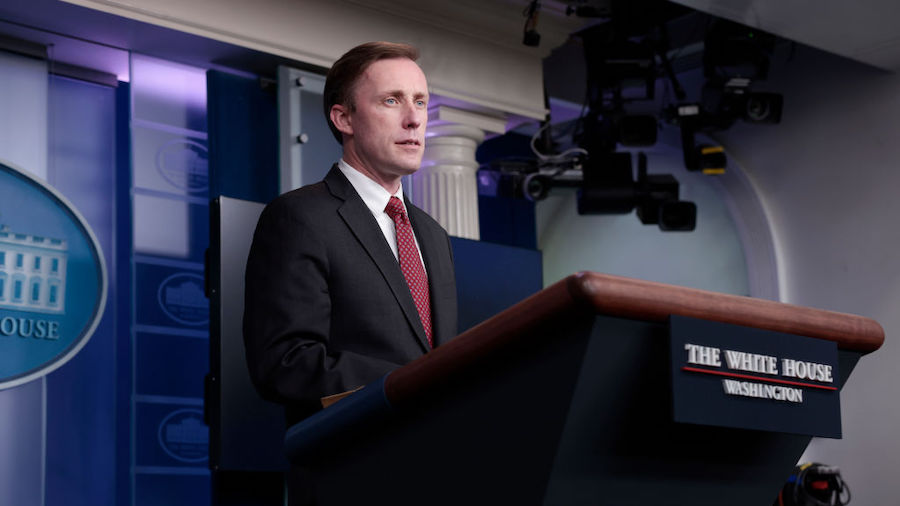 National Security Advisor Jake Sullivan speaks during the daily White House press briefing on Janua...