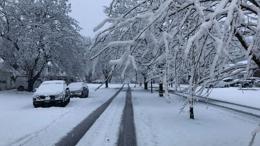 A Nor'easter knocks out power for more than 315,000 across the Northeast. April snow covers a South...