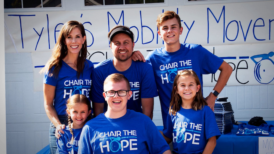 Tyler Boyle and his family work together with a nonprofit, Chair the Hope, to help provide wheelcha...