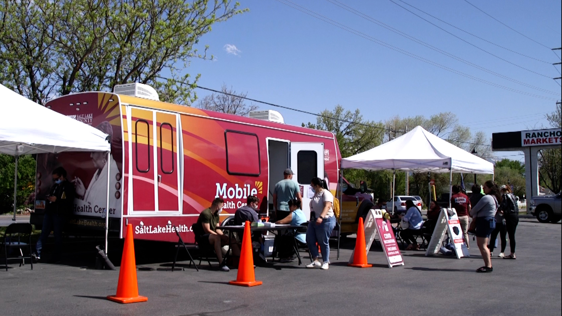 A mobile team with the Salt Lake County Health Department administers COVID-19 vaccines at Rancho M...