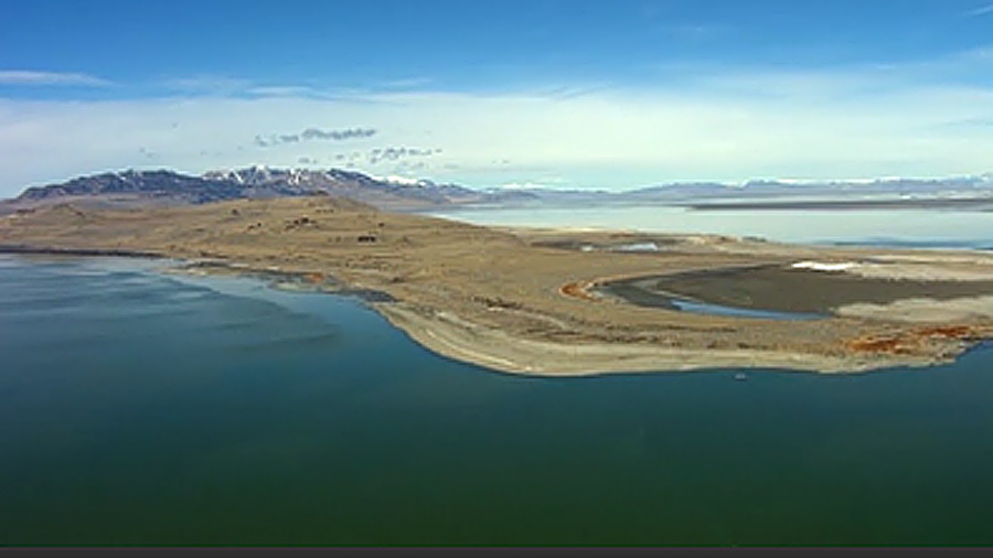 FILE: The receding waters of The Great Salt Lake are easy to see from Chopper 5. (KSL TV)...