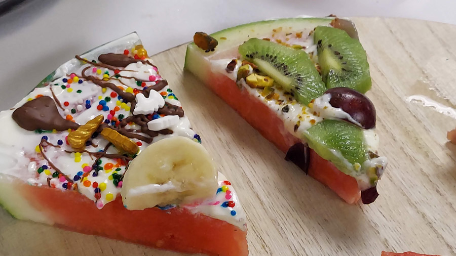 Watermelon pizza - Skip the sugary snacks this summer and make fruit the star of the show with thes...