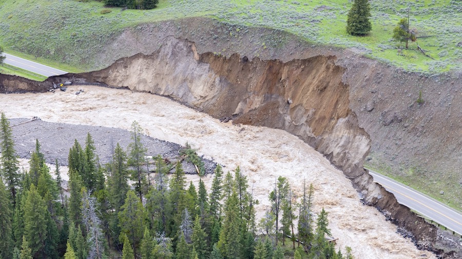 Condition of Northeast Entrance Road in Yellowstone National Park. (National Park Service/Jacob W. ...