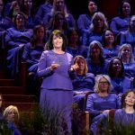 Members of The Tabernacle Choir at Temple Square provide the narration for the 2022 summer concert in the Conference Center on Temple Square in Salt Lake City. (Intellectual Reserve, Inc.)