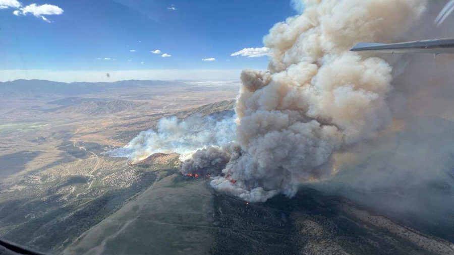 Utah Fire Info provided this aerial view of the Jacob City fire....