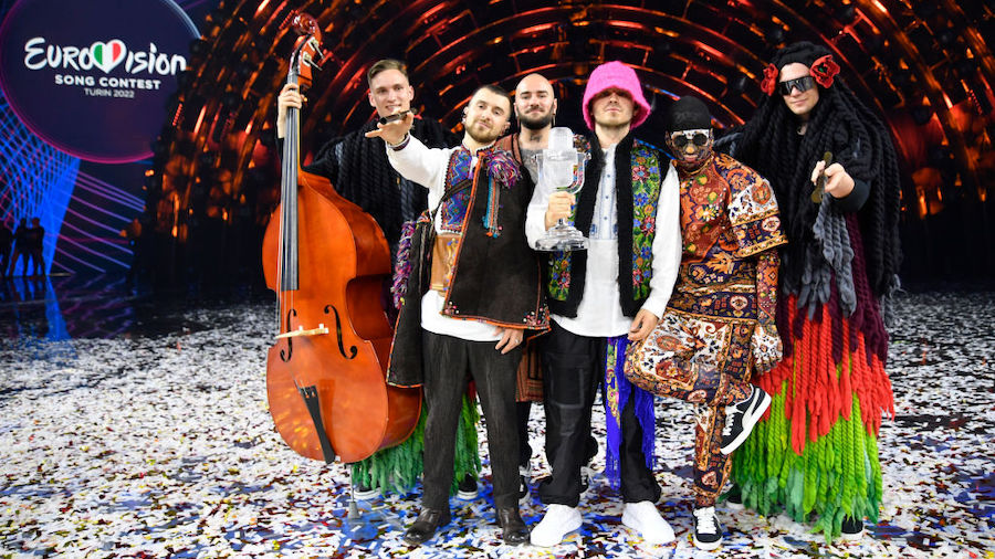Kalush Orchestra of Ukraine are named the winners during the Grand Final show of the 66th Eurovisio...