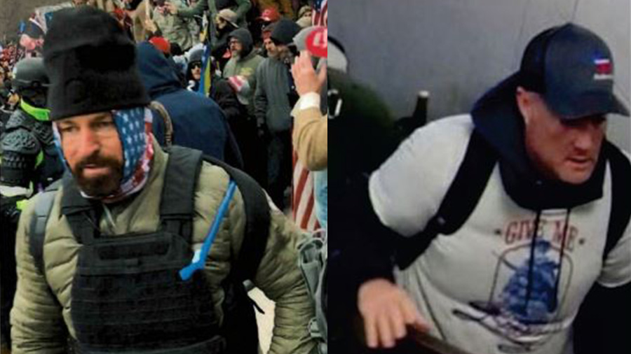 Brady Knowlton (left), Gary Wilson (right) at the January 6 Riot. (United States District Court)...