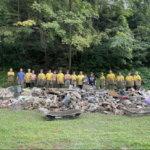 Members of the Crestwood Kentucky Stake show some of the debris removed from flooded homes in Hazard, Kentucky, on Aug. 20, 2022. | (The Church of Jesus Christ of Latter-day Saints)