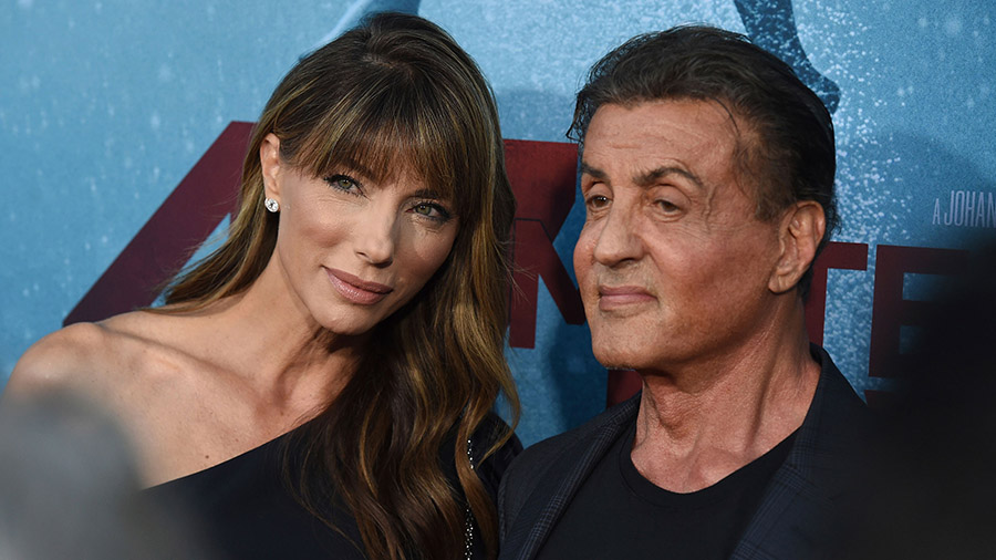 Jennifer Flavin, left, and Sylvester Stallone arrive at the Los Angeles premiere of "47 Meters Down...