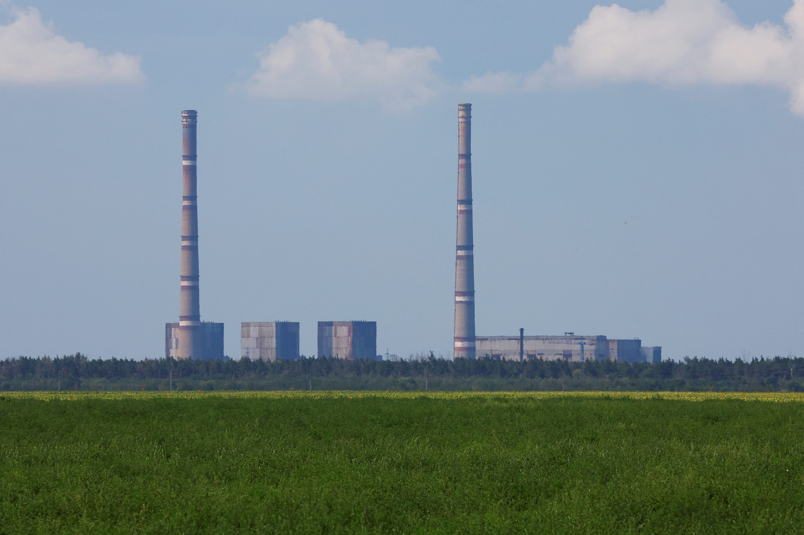 A view shows the Zaporizhzhia thermal power plant in the course of Ukraine-Russia conflict outside ...