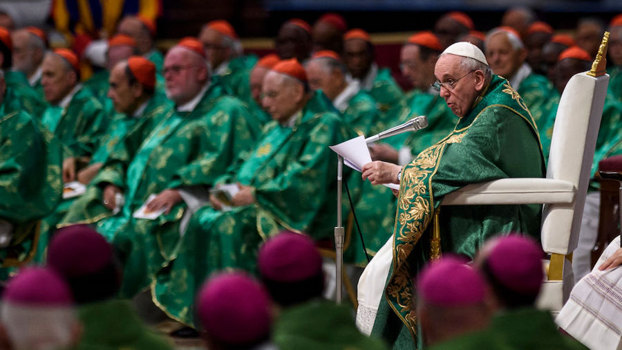 Pope Francis leads the holy Mass with the new Cardinals, on August 30, 2022 in Vatican City, Vatica...