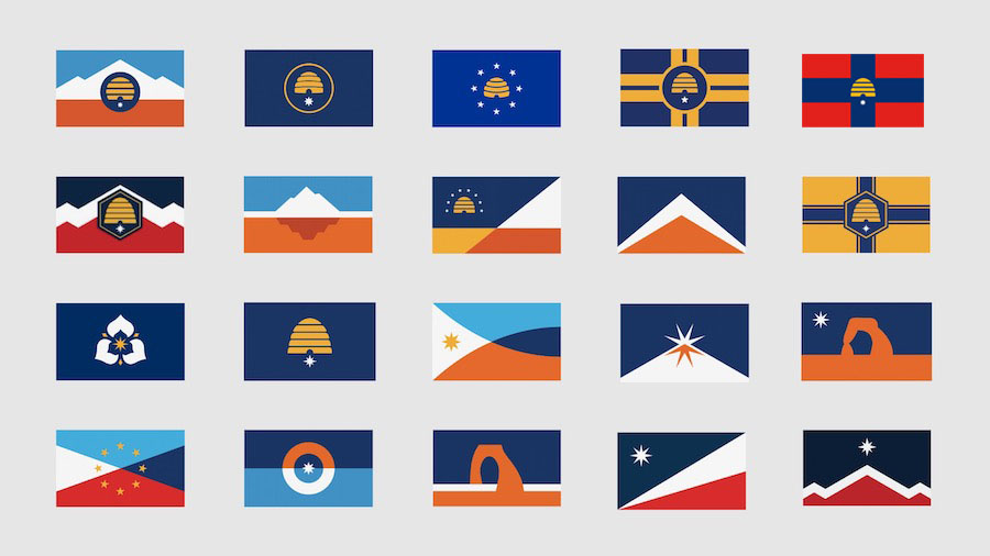 The 20 semifinalist designs for Utah's new state flag. (Utah State Flag Task Force)...