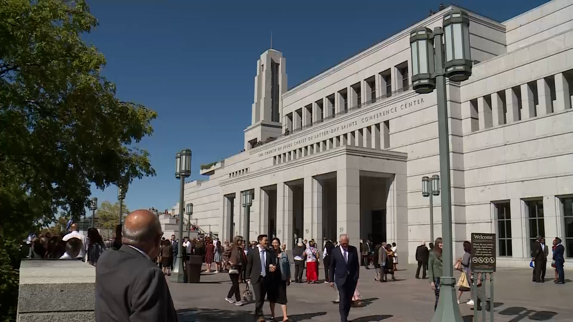 Attendees at the The Church of Jesus Christ of Latter-Day Saints Conference Center....