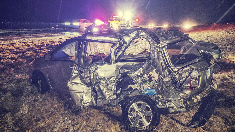A car damaged in the crash. (Garland Fire Department)...