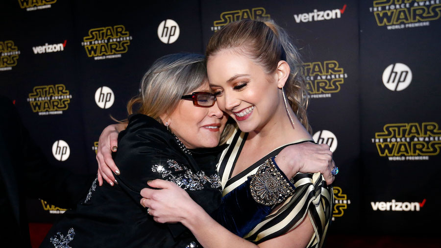 Carrie Fisher (L) and Billie Lourd in 2015, as Billie Lourd posts sweet tribute to mom Carrie Fishe...
