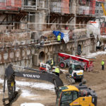 Concrete beams are installed under the existing foundation of the Salt Lake Temple as part of the seismic upgrade or “jack and bore” process, Salt Lake City, Utah, January 2023. (The Church of Jesus Christ of Latter-day Saints)