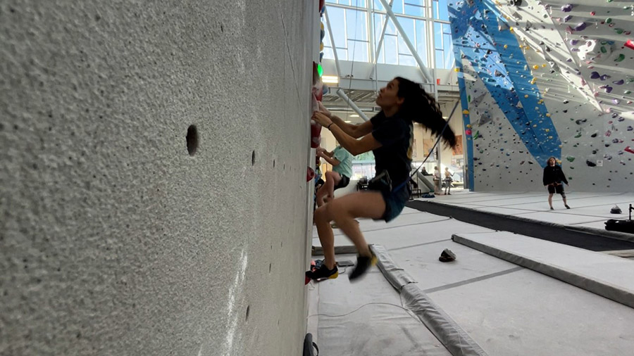 One the of climbers in the training camp climbing a wall. (KSL-TV's Alex Cabrero)...