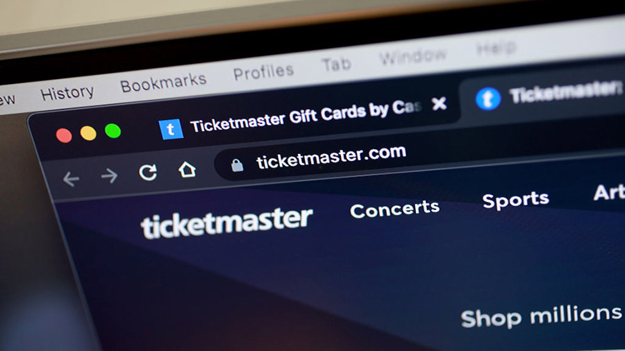 MIAMI, FLORIDA - NOVEMBER 18: : In this photo illustration, A ticketmaster website is shown on a co...