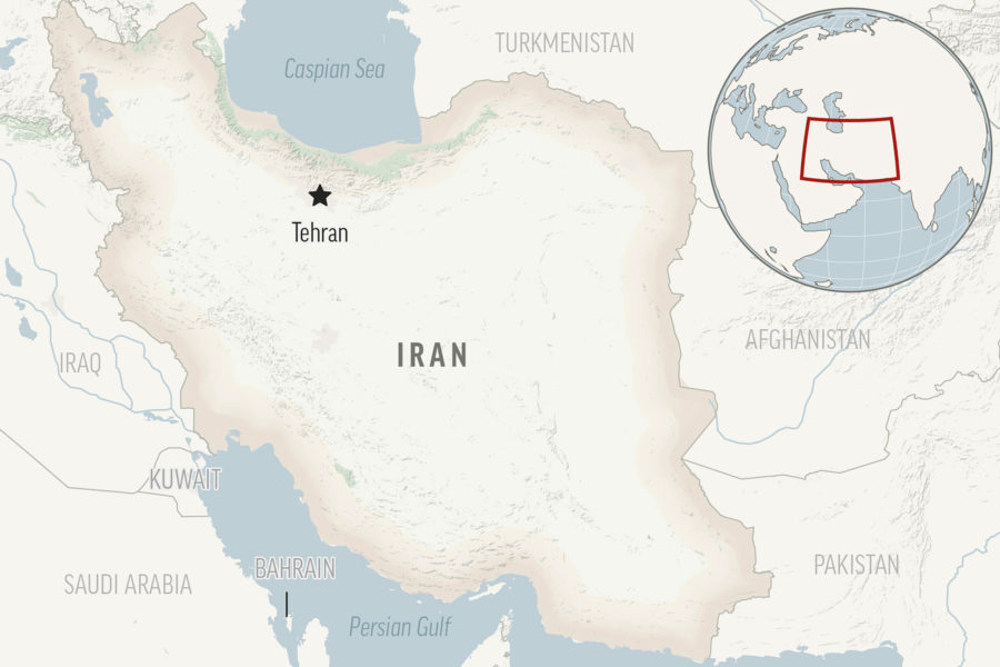 This is a locator map for Iran with its capital, Tehran. (AP Photo)Credit: ASSOCIATED PRESS...
