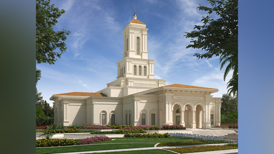 An artist's rendering of the Tampa Florida Temple. (Intellectual Reserve, Inc.)...