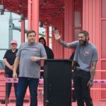 Post Malone at the new Raising Cane's restaurant in Midvale, which he helped design. (Michael Houck/KSL TV)