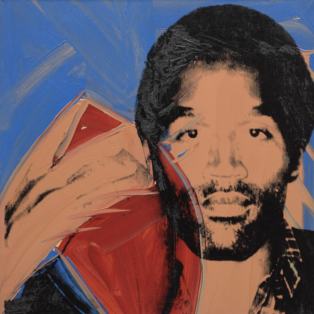 This image released by Phillips shows "O.J. Simpson," an acrylic and silkscreen ink on canvas portr...