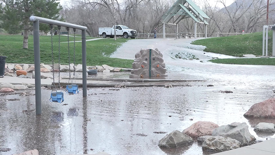 Wasatch Hollow Park flooded after the spring run off. (KSLTV)...