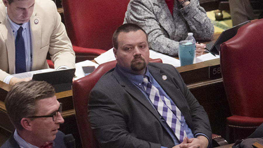 Republican Rep. Scotty Campbell, in a session inside the House Chambers at the Tennessee State Capi...