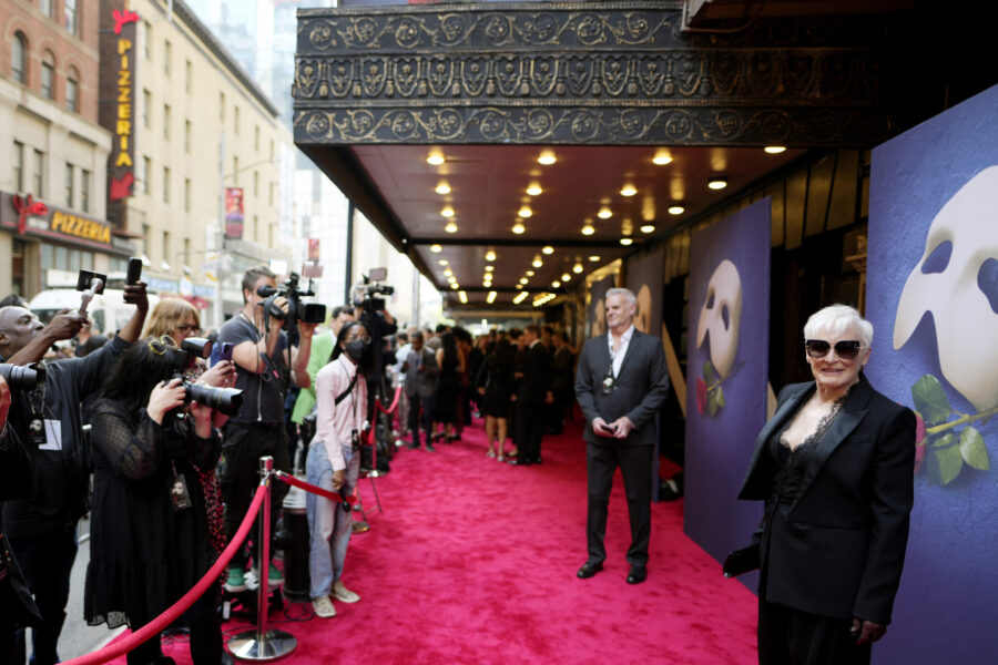Glenn Close attends "The Phantom of the Opera" final Broadway performance at the Majestic Theatre o...