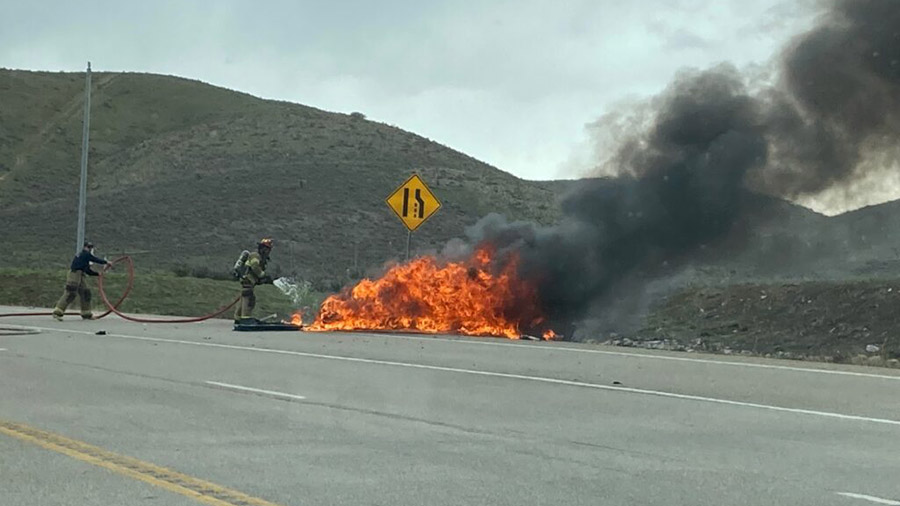 The scene of the fatal crash on Highway 89 north of Wallsburg. (Courtesy of a KSLTV Viewer)...