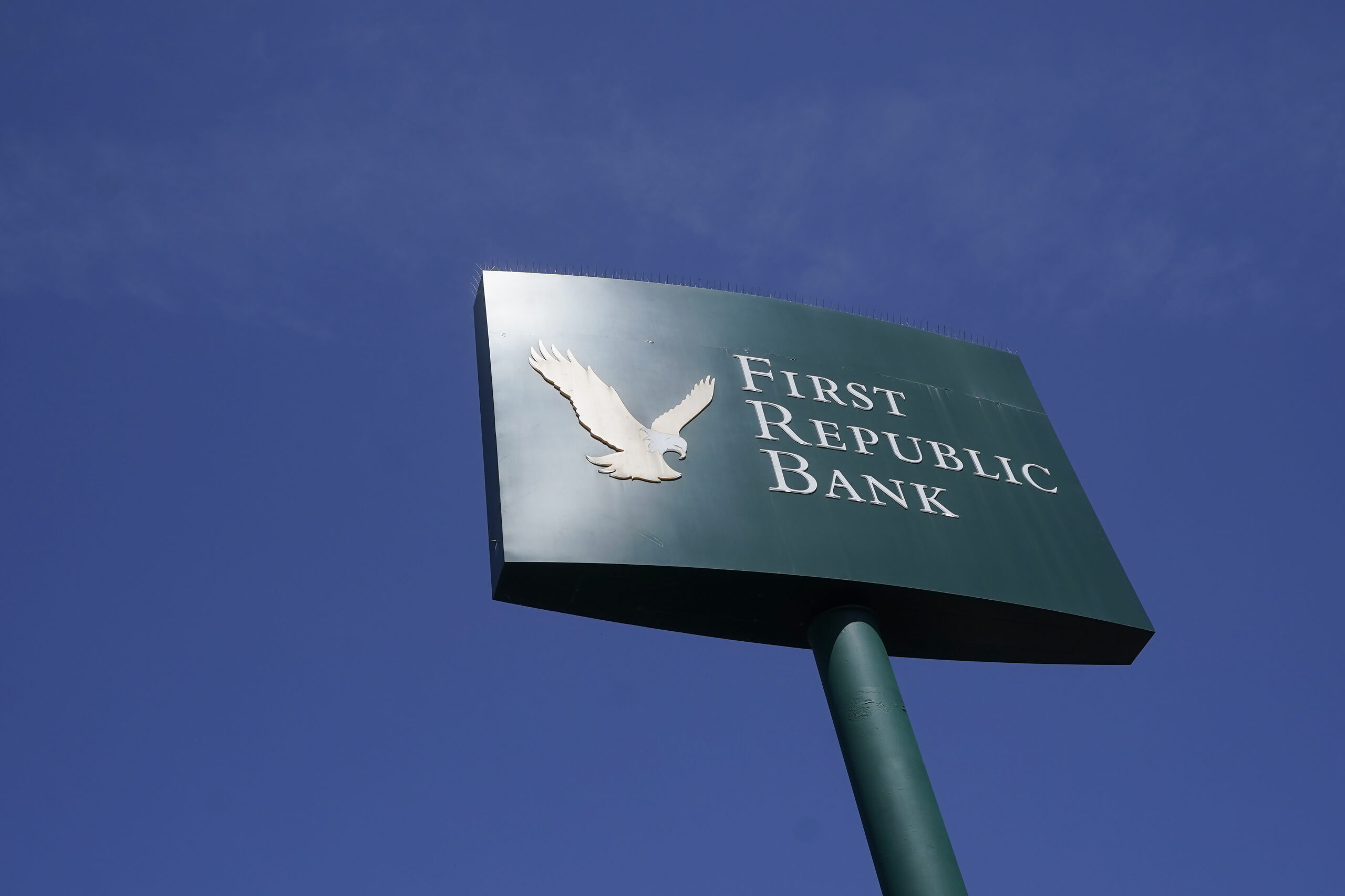 File - A sign for a First Republic Bank location is shown in San Francisco, Tuesday, April 25, 2023...