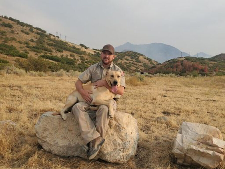 An Emery County Sheriff's officer and his K-9 Kip, who found a missing woman with dementia. (Utah D...